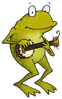 Banjo playing frog