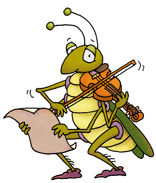 grasshopper playing fiddle