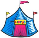blue circus tent