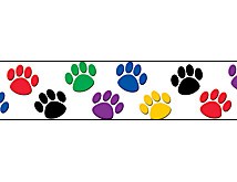 colored paw prints