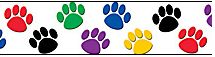 cropped colored paw prints