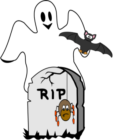 halloween ghost spider and bat.png